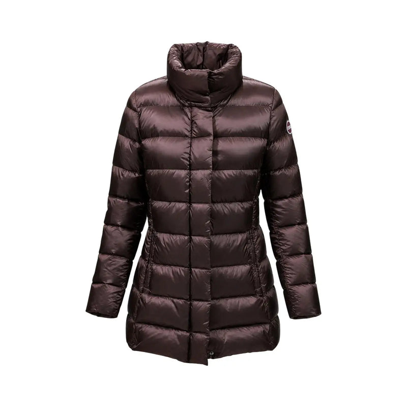 Veste matelassée marron en polyester pour femme Colmar Originals, col montant et logo discret sur la manche, au design élégant.