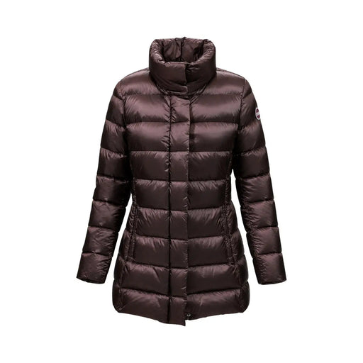 Veste matelassée marron en polyester pour femme Colmar Originals, col montant et logo discret sur la manche, au design élégant.
