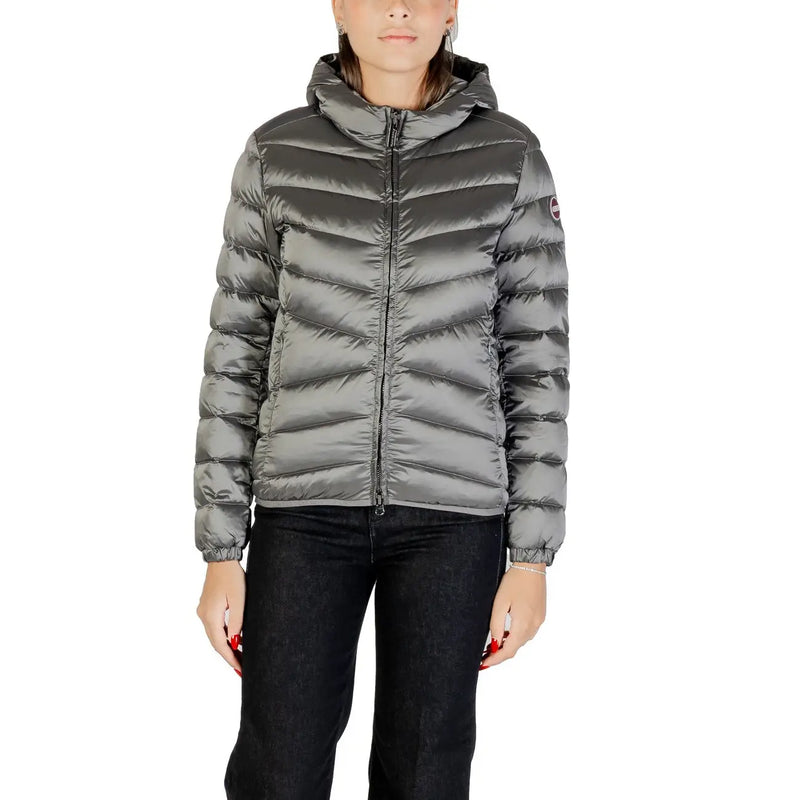 Doudoune à capuche grise Colmar Originals pour femme, en polyester métallisé, avec motif matelassé et capuche.