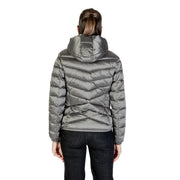 Veste à capuche grise en polyester Colmar Originals pour femme, dotée d'une élégante capuche matelassée gris métallisé.