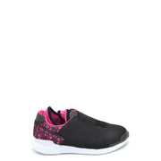 Colmar Women Black and Pink Nylon Slip-On Sneakers with Geometric Pattern