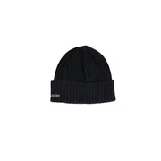 Columbia Bonnet côtelé noir pour homme, avec revers et logo brodé blanc, vue de profil