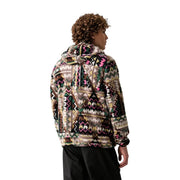 Columbia Sweat à capuche homme en polaire marron polyester avec un motif géométrique rose vif, vert, beige et noir.