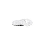 White rubber sole with classic diamond tread and converse logo embossed near heel of converse women black leather platform sneakers