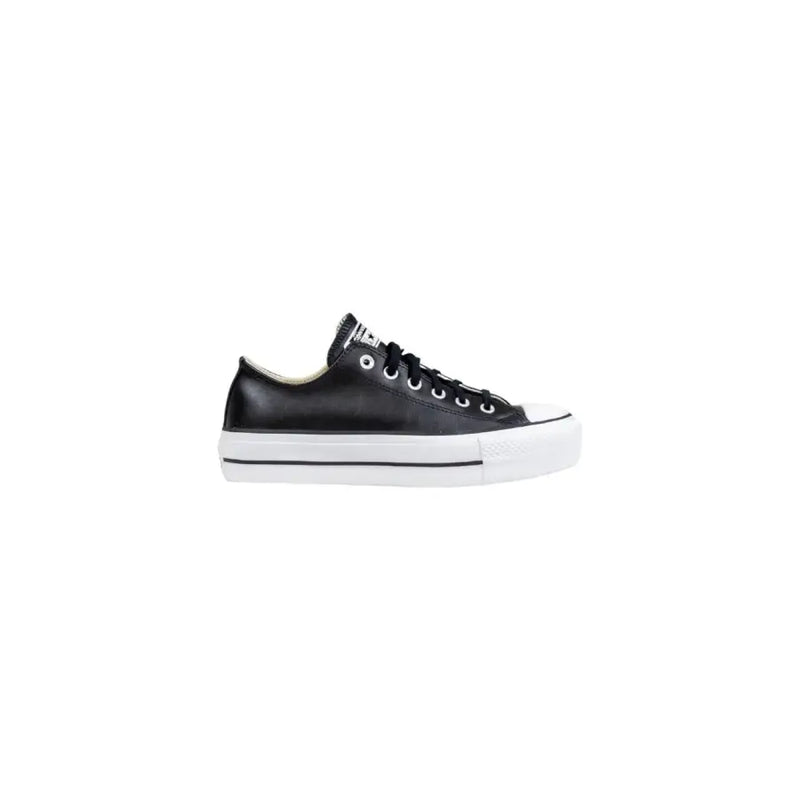 Black Converse Chuck Taylor platform sneaker in leather with white sole