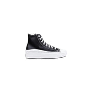 Converse black high-top platform sneakers for women, glossy synthetic finish