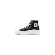 Converse Women Black Platform High-Top Sneakers with Glossy Finish