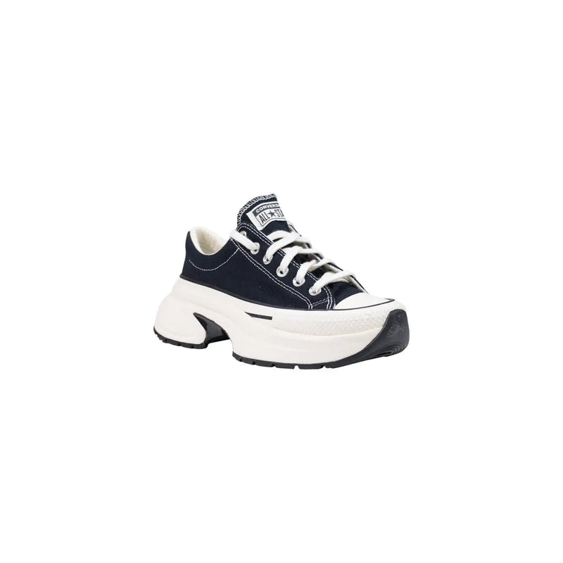 Converse women black textile run star crush sneakers navy blue canvas low-top with white laces and chunky sole