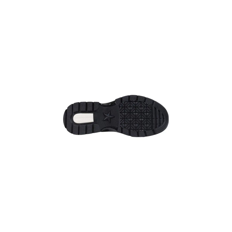 Converse women black textile Run Star Crush sneakers black rubber sole with star emblem and textured tread pattern