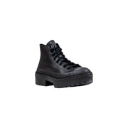 Converse women leather platform ankle boots in black featuring a chunky high-top sneaker design