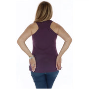 Converse femmes tank top Débardeur en coton violet à col montant et épaules dénudées