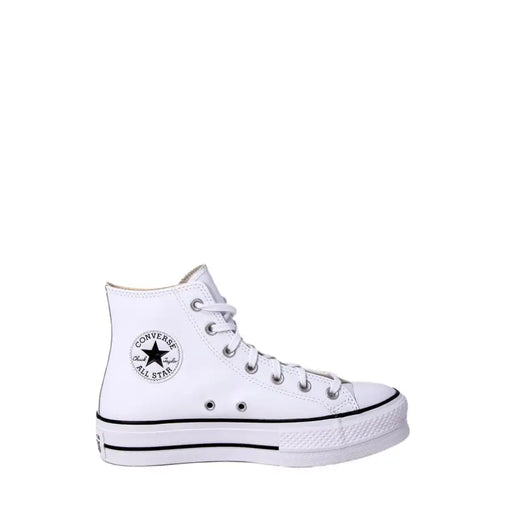 White Converse All Star high-top platform sneaker with black star logo