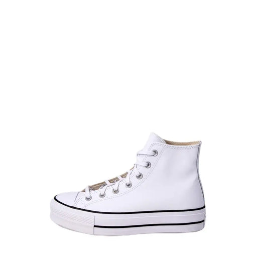 Converse Women White Platform High-Top Sneakers with Black Sole