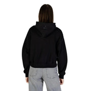 County of Milan black cropped cotton hoodie for women with subtle back logo