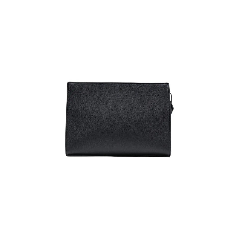 Pochette pour homme en similicuir noir de la marque County Of Milan, au design minimaliste et élégant, avec une tirette de fermeture éclair discrète.