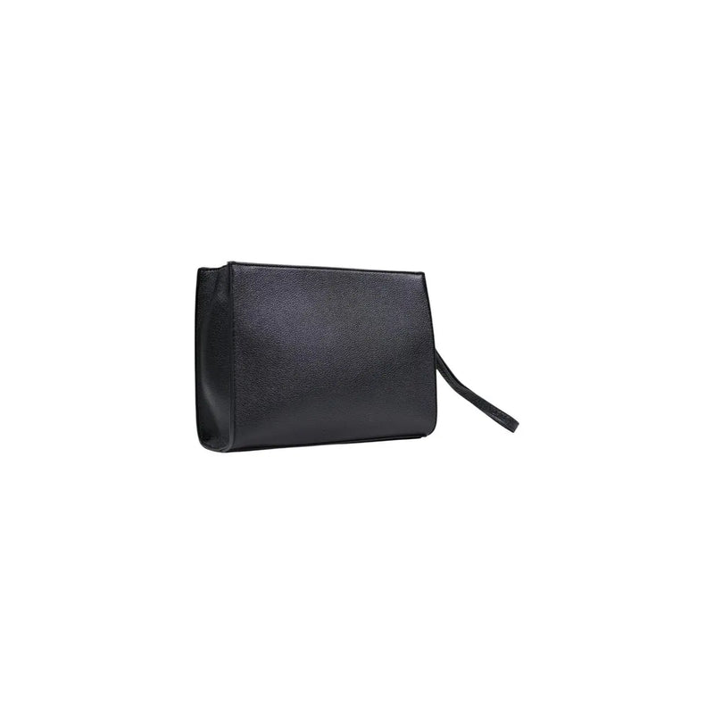 Sac à main homme County of Milan en similicuir noir texturé avec dragonne, 26 x 19 x 7 cm