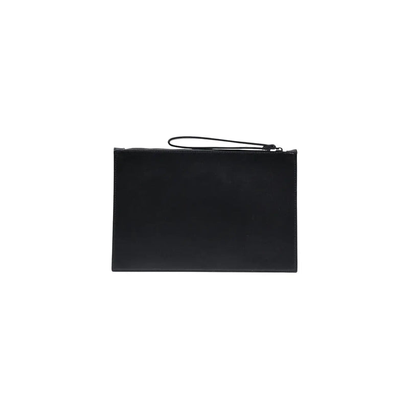 Pochette pour homme County of Milan en similicuir noir, design minimaliste et dragonne, dimensions : 30 x 20 x 0,3 cm