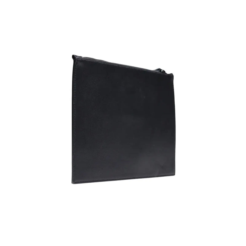 Pochette zippée en similicuir noir au design minimaliste et élégant, de la marque County of Milan, pour homme, dimensions : 30 x 20 x 0,3 cm