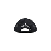 Casquette trucker en maille noire avec inscription et logo du comté de Milan brodés en blanc, en mélange de coton, pour homme