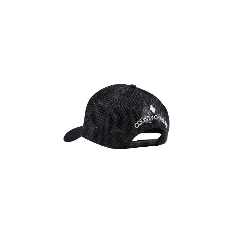 Casquette trucker en maille noire avec inscription et logo du comté de Meath brodés en blanc à l'arrière, en mélange de coton.
