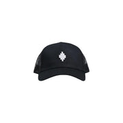Casquette de baseball pour homme County of Milan en coton mélangé noir avec logo diamant blanc pixélisé sur le panneau avant