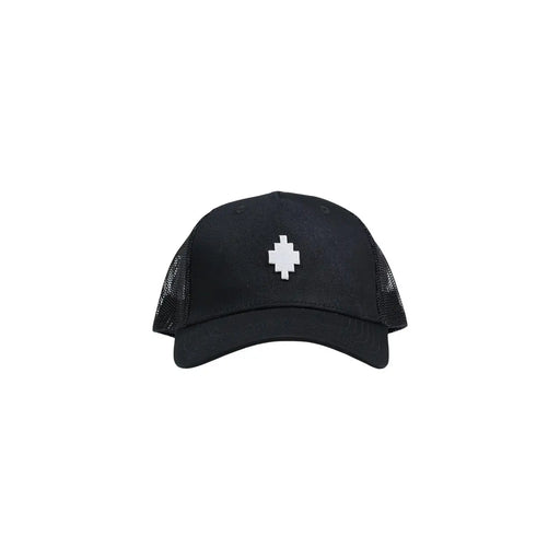Casquette de baseball pour homme County of Milan en coton mélangé noir avec logo diamant blanc pixélisé sur le panneau avant