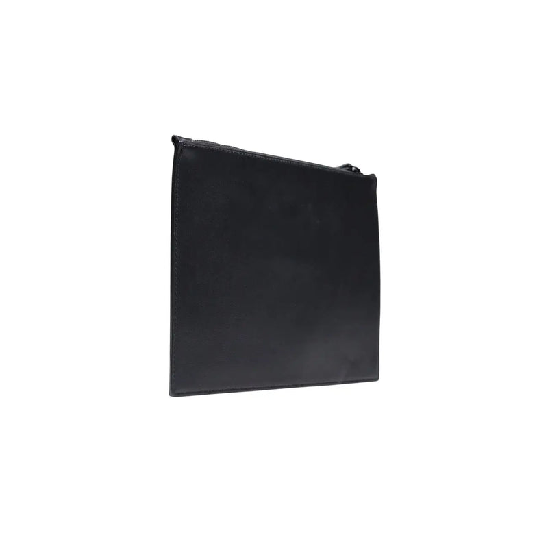 Pochette pour homme County of Milan en similicuir noir imprimé, au design minimaliste et élégant, fermeture éclair, 30 x 20 cm