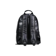 Sac à dos pour homme County of Milan en similicuir imprimé noir avec bretelles réglables et top poignée vue de l'arrière