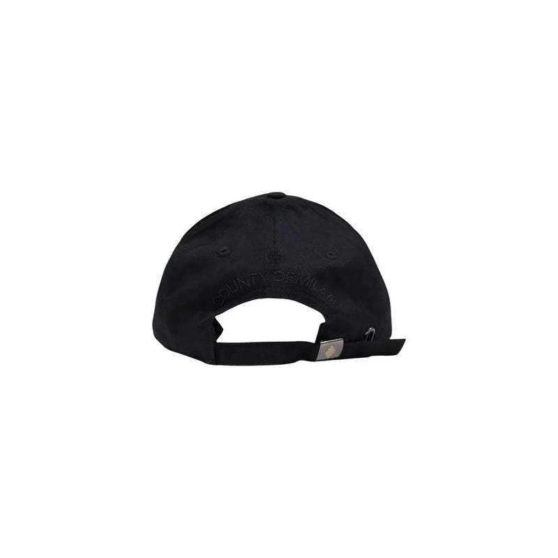 Casquette homme noire County of Milan en mélange de coton avec logo brodé discret à l'arrière, taille unique.