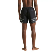 County of Milan men swimwear black swim trunks with bold white and gray snake pattern on outer sides