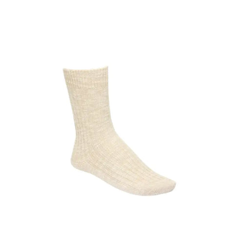 Cream-colored knitted sock from Beige and Cream Ribbed Knit Sock collection