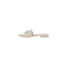 Cream-colored slide sandal with decorative buckle from Beige Slide Sandal with Logo collection