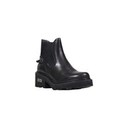 Cult Black Leather Chelsea Ankle Boots with Chunky Heel