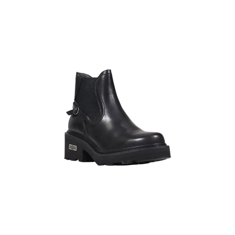 Cult Black Leather Chelsea Ankle Boots with Chunky Heel