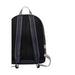 Dark leather backpack with gray straps and silver accents for stylish storage