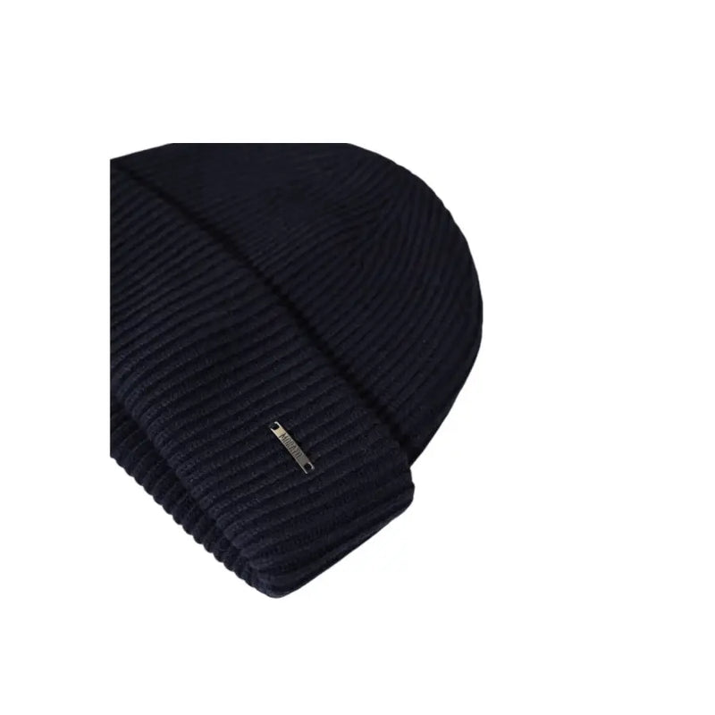 Dark blue knit beanie displayed as part of the Dark Blue Knit Beanie product listing