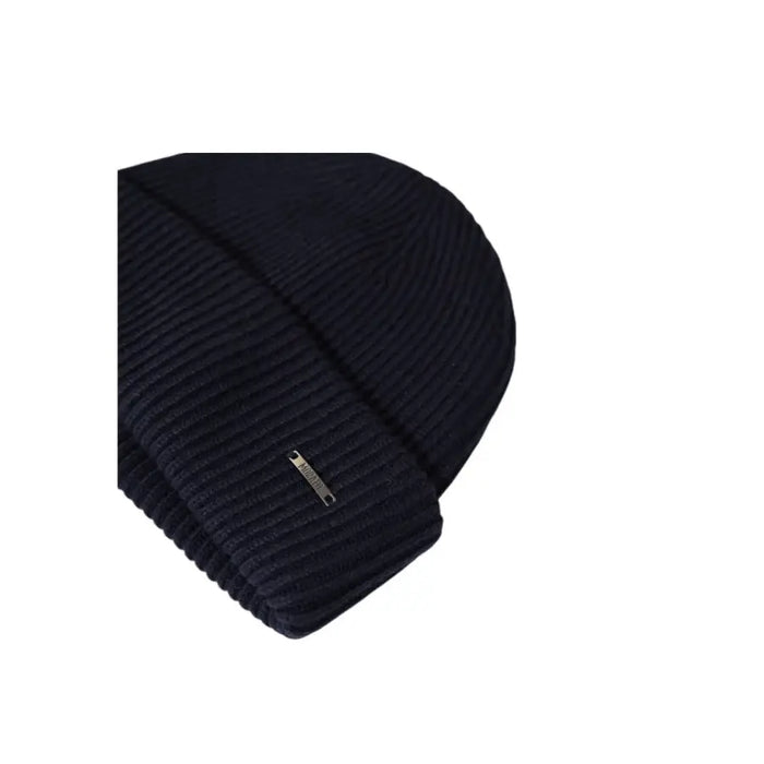 Dark blue knit beanie displayed as part of the Dark Blue Knit Beanie product listing