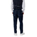 Dark blue pants with white stitching from Dark Blue Vest and Loose Pants collection