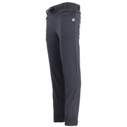Dark gray sweatpants with drawstring waistband ribbed cuffs and cline logo on front pocket for athletic wear