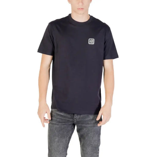 Navy Blue Short Sleeved T Shirt displaying a dark short-sleeved T shirt