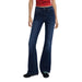Dark wash high-waisted flare jeans for women featured in Blue and Dark Wash product image