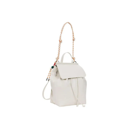 Sac à dos Desigual beige avec bandoulière en cuir crème, cordon de serrage