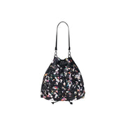 Sac à main Desigual en coton noir multicolore à cordon coulissant et motif floral éclatant