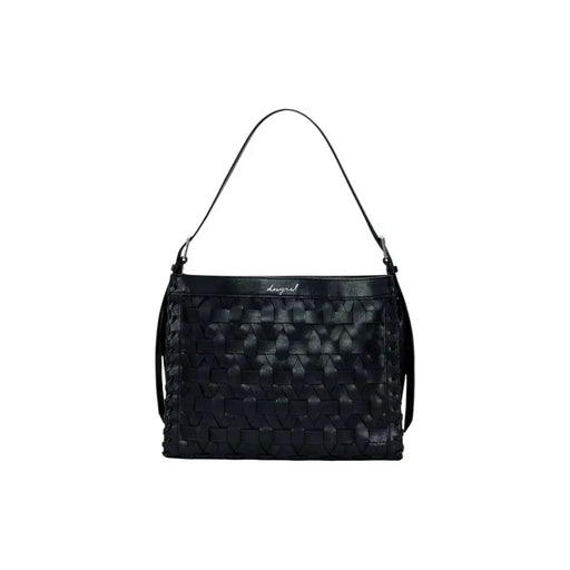 Sac bandoulière Desigual en cuir tressé noir avec poche zippée