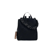 Sac à dos Desigual noir texturé avec bandoulière tressée, top poignées, fermeture éclair et poche intérieure