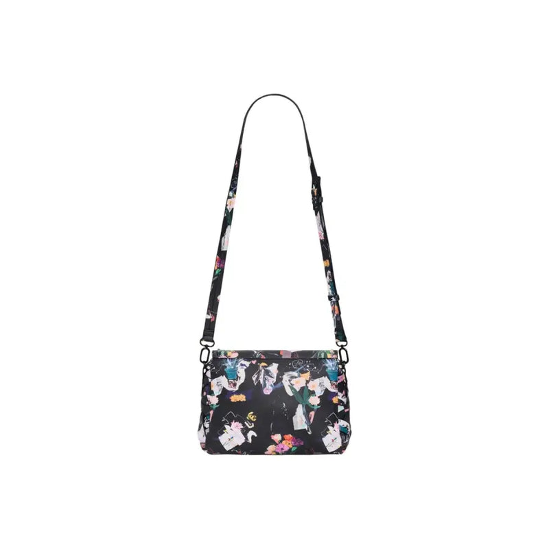 Sac bandoulière Desigual noir à imprimé floral style manga et bandoulière ajustable
