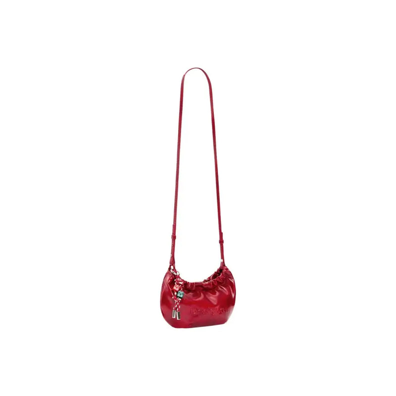 Sac bandoulière Desigual rouge en polyester pour femme, avec bandoulière longue et breloque