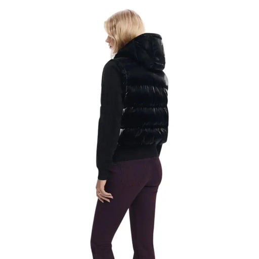 Gilet matelassé sans manches à capuche et fermeture éclair, noir, pour femme Desigual