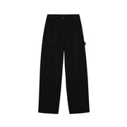 Pantalon cargo noir Desigual pour femme, taille haute, en viscose, coupe droite, plis et poches