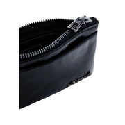 Portefeuille femme Desigual, pochette zippée en polyuréthane noir avec tirette en métal argenté, 9 x 4,5 x 2 cm